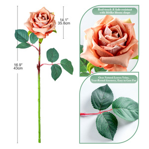 Rosas Caqui Artificiales en Oferta, Flores Falsas para Decoración de Bodas y Fiestas - Product Image 3