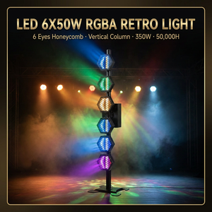 Luz de Escenario Vertical de Pie con LED RGBA de 6x50W, Efecto Vintage Honeycomb IP53, DMX512 para DJ, <span class=keywords><strong>Discoteca</strong></span>, Club, Bar - Product Image 5