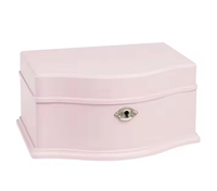 Boîte à bijoux musicale rectangulaire rose de luxe personnalisée Nouveau design Carrousel en forme de cheval Utilisation de la manivelle Organisateurs de rangement pour enfants