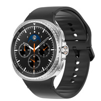 Montre connectée HD8C avec lunette rotative, appels, fréquence cardiaque réelle, compteur de pas, suivi du sommeil, sports de plein air, chargeur sans fil, silicone et titane