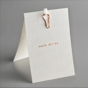Senior Cotton Thick <strong>Paper</strong> Luxury <strong>Embossed</strong> Matte Foil Garment Custom Hang Tags With Logo For Clothing Brand