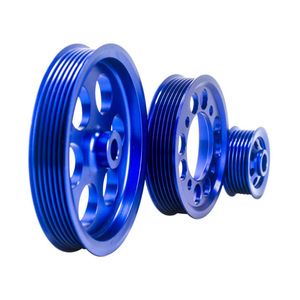 Poyracing - Polea de Correa en V de Aleación de Aluminio, 30 mm de Diámetro Interior, 2 Ranuras, Azul, para Toyota Supra JZA80 2JZG - Product Image 5