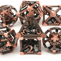 Dés métalliques creux, ensemble de dés polyédriques dungeon & dragon dnd