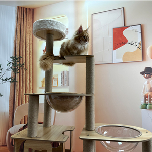 Heavy Duty <strong>Cat</strong> Tree <strong>for</strong> 25lbs <strong>Large</strong> <strong>Cats</strong> Extra Wide Platforms Sisal <strong>Scratching</strong> <strong>Posts</strong> Reinforced Wooden Frame - Product Image 1