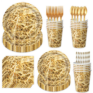 JUAN LI Haystack Party Supplies Disposable Birthday Decoration Outdoor Theme Props - Product Image 2