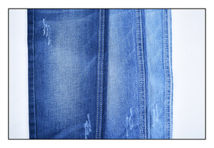 9,7 OZ peso ligero anillo hilado OA urdimbre Slub hilo Boyfriend tela vaquera rígida en <span class=keywords><strong>Color</strong></span> <span class=keywords><strong>índigo</strong></span> para jeans de mujer - Product Image 2