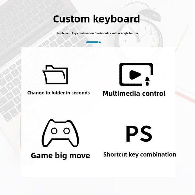 Customizable Slim Portable 3-Key Mini Keyboard Smart Shortcut Keys for Copy-Paste-Cut Wireless WiFi for Knob Colorful