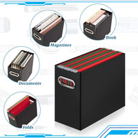 Organisateur de bureau pliable format A4 personnalisé, plateau de rangement pour dossiers de bureau avec poignées pour documents