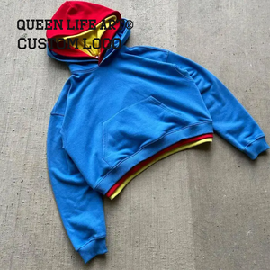 Giacche con cerniera personalizzate doppio 3 triplo strato con cappuccio da uomo Over Size in cotone pesante 300g <span class=keywords><strong>felpa</strong></span> con cappuccio Unisex in spugna francese - Product Image 5