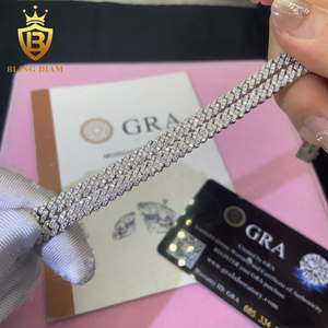 ヒップホップスタイル5mm S925 MoissaniteキューバチェーンパスダイヤモンドテスターVVS MoissaniteネックレスシルバーGRA付き - Product Image 2