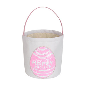 2022 HOT Sale Easter Bunny Baskets Sequined Decoration High Quality Easter Tote Bag Egg Collection Buckets