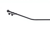 Kit de tringle à rideaux en fer BWK pour fenêtre en baie 200cm+100cm+100cm pour restaurant, mariage, bricolage
