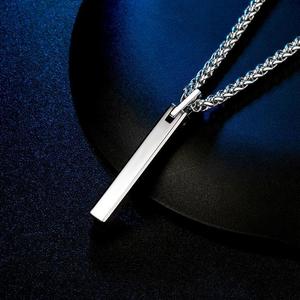Collier tendance en acier tungstène plaqué <span class=keywords><strong>or</strong></span> avec pendentif long et lisse, options de <span class=keywords><strong>chaîne</strong></span> personnalisées - Product Image 5