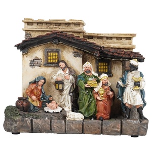 Figuras Coleccionables de Resina con Luz LED para Escena de Natividad Musical Religiosa de Temporada, Decoración Navideña XM46-2152 - Product Image 3