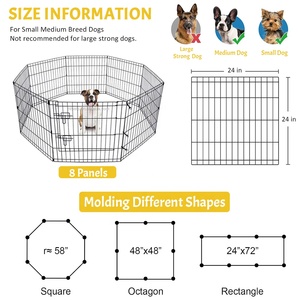 8-delige metalen hondenren, opvouwbare hondenren van draad - Product Image 2
