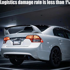 For Honda Civic FD2 <b>Black</b> Red Spoiler 2006-2015 High Quality ABS Material Car Rear <b>Wing</b> Primer Color Rear Spoiler Car Styling - Product Image 2