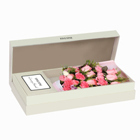 Boîte de rangement de luxe personnalisée avec logo imprimé, emballage de fleurs, boîte rectangulaire en carton rigide, gaufrage, laminage mat