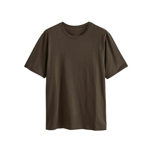 Camiseta de algodón con hombros caídos para hombre, mezcla de algodón, poliéster y rayón, tela ultra suave y fluida, estilo urbano, corte relajado, lisa. - Product Image 1