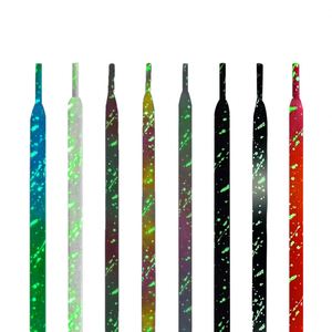 เชือกผูกรองเท้าเรืองแสง 8 สี แบบฟรีไซส์ ขนาด 8 มม. ความยาว 120-160 ซม. เชือกผูกรองเท้าแบบแบน ลายพิมพ์สำหรับรองเท้าผ้าใบ - Product Image 1