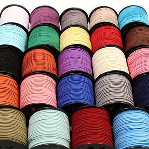 Korean suede cord, 2.5mm, DIY beaded <b>bracelet</b>/necklace, double-sided imitation leather cord material and accessories. - Product Image 1