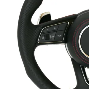 Volante personalizzato in pelle da corsa per <span class=keywords><strong>Audi</strong></span> A/S/serie traforata linea rossa B8 A5 <span class=keywords><strong>A6</strong></span> <span class=keywords><strong>C6</strong></span> C7 A7 A8 RS3 RS4 RS5 S3 S4 S4 S5 B9 Q3 - Product Image 4