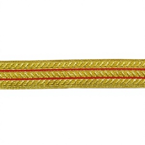 Bordure en maille de strass Mylar à rayures rouges dorées personnalisées de 20 mm pour tresses maçonniques, idéale pour vêtements DIY, lavable - Product Image 1