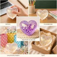Jouet anti-stress en forme de cœur, TPR Mochi à remontée lente, cadeau de Saint-Valentin pour adolescents et adultes, vente en gros