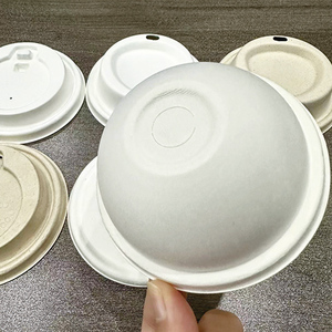 Venta al por mayor personalizado desechable degradable 12oz16oz tapas de vasos de papel respetuosas con el medio ambiente tapas de bebida de café de pulpa de <span class=keywords><strong>caña</strong></span> de azúcar - Product Image 2