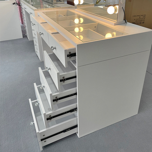 <span class=keywords><strong>Tocador</strong></span> <span class=keywords><strong>de</strong></span> <span class=keywords><strong>Maquillaje</strong></span> Hecho a Medida, Cómoda Blanca <span class=keywords><strong>de</strong></span> 7 Cajones, Espejo <span class=keywords><strong>de</strong></span> vanidad con 3 Colores <span class=keywords><strong>de</strong></span> Luz <span class=keywords><strong>para</strong></span> Adolescentes - Product Image 3