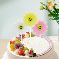 Bougies d'anniversaire marguerites faites à la main, 5 pièces, écologiques, motif fleur pour le visage, mini tournesol, décoration de cupcakes pour le Nouvel An