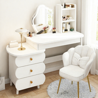 Table de maquillage moderne de luxe pour femme, avec éclairage, miroir et chaise, en vente