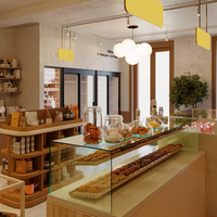 Boulangerie Composite magasin de détail longue bande droite style stratifié ligne droite type présentoir