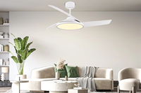 Pour YOUKAIN Ventilateur de plafond LED moderne de luxe de 42 pouces avec CCT Dimmable Light Télécommande Lames en plastique en métal Conception brevetée