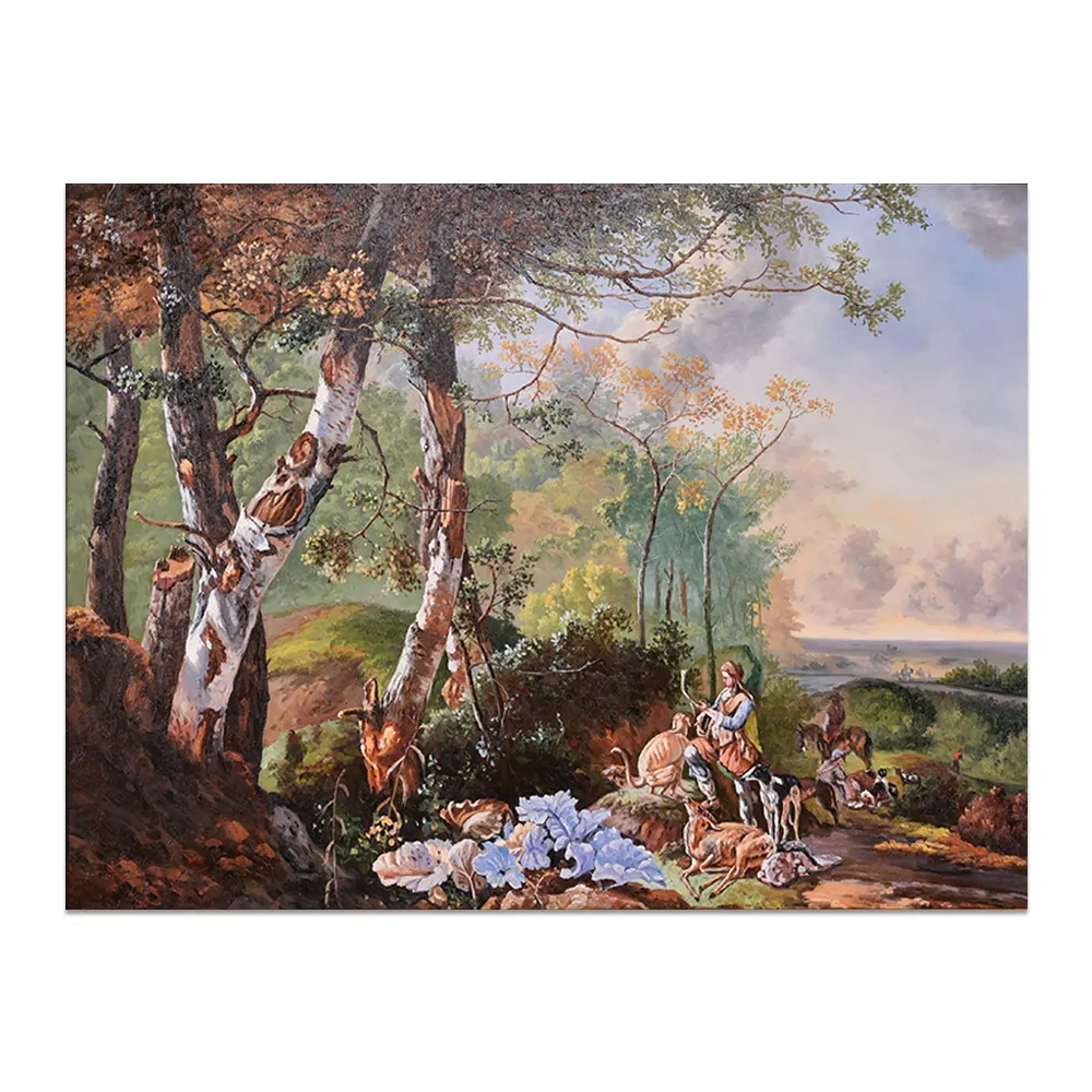 Pintura al óleo de animales de bosque tradicional antiguo, lienzo para pared, reproducción artística, a la venta