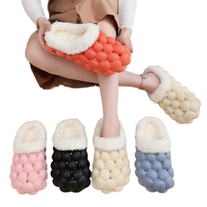 Dropshipping New Winter <b>Bubble</b> Fluffy for <b>Slippers</b> for Women Anti-Slippered Cushioned EVA Keep Warm Home for Spring - Product Image 3