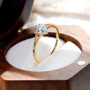 Geboortesteen November Topaz Edelsteen Sieraden 925 Sterling Zilver Vergulde Cz Zirkoon Geometrische Ruit <span class=keywords><strong>Ring</strong></span> - Product Image 3
