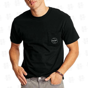 Camisetas de Manga Curta 100% Algodão com Design Personalizado para Atacado, Moda Masculina com Bolso Frontal - Product Image 6