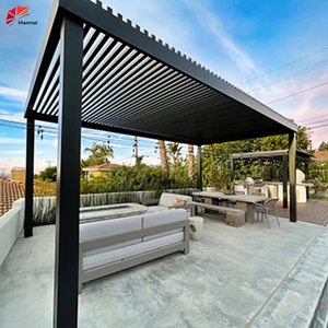 Taille personnalisée 3x3 3x4 4x4 6x4m Vente en gros en usine <span class=keywords><strong>Pergola</strong></span> à persiennes moderne en aluminium pour jardin bioclimatique extérieur - Product Image 1