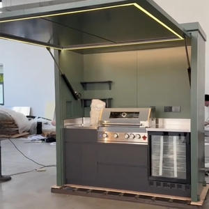 Cuisine extérieure intégrée avec auvent, hotte aspirante, réfrigérateur, en acier inoxydable, étanche, pour patio, barbecue, utilisation en extérieur - Product Image 3