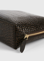 Nouvelle Trousse de Toilette Carrée Imprimé Crocodile, Sac à Main Tendance, Pochette Cosmétique Personnalisée, Pochette de Voyage Portable à Fermeture Éclair