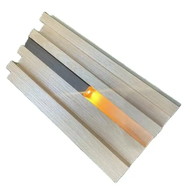 Водонепроницаемая огнестойкая внутренняя деревянная пластиковая композитная стеновая панель для стен со светодиодным освещением