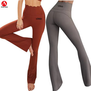 LuluyunレディースソリッドフレアヨガパンツVクロスオーバーハイウエスト隠しシュクランチブートカットプラスサイズ4ウェイストレッチバットリフティング - Product Image 1