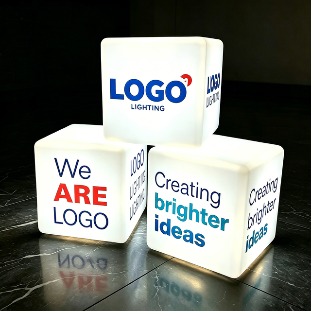 LED Glow Cube Light RGB Remote Control Cube Lamp Custom Print for Bar Brand Interior Renovation Project LED Cube Light