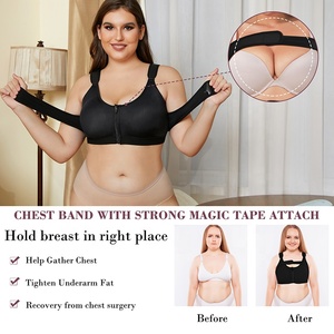 Reggiseni con chiusura frontale con cerniera per donna <span class=keywords><strong>reggiseno</strong></span> senza fili Post chirurgia con <span class=keywords><strong>fascia</strong></span> di supporto per il seno <span class=keywords><strong>reggiseno</strong></span> <span class=keywords><strong>a</strong></span> compressione di grasso - Product Image 4