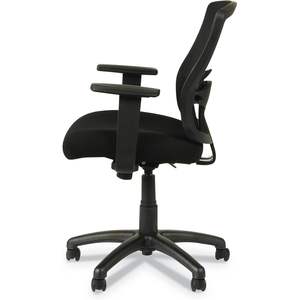 Silla de Oficina Alera Moderna con Respaldo Medio, Negra, Reposacabezas Ajustable, Material de PP y Aluminio, Giratoria, para Hogar y Hotel - Product Image 5