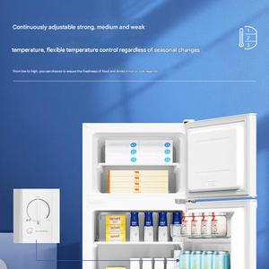 Mini <span class=keywords><strong>réfrigérateur</strong></span> à double porte 123L avec faible niveau sonore, purification or noir, efficacité énergétique électrique, autonome pour utilisation hôtelière - Product Image 5