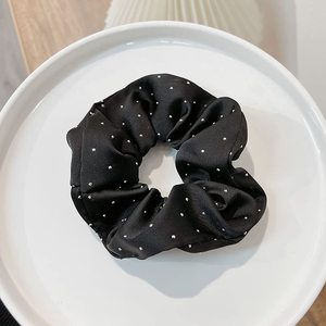 Vintage Casual Fashion Bling Pearlized Diamond Rhinestone Satin Scrunchie 11cm for Women Girls <b>Box</b> Paper <b>Card</b> Packaging - Product Image 3