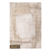 Tapis Turc Abstrait Moderne Effet Vieilli LandScopeTech, Tissé Wilton Haute Densité, Antidérapant avec Support en Jute, Aspect Soie, Écologique
