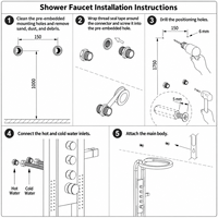 Colonne de douche thermostatique ronde à LED en acier inoxydable avec affichage numérique, vente en gros, OEM, ODM, logo personnalisé