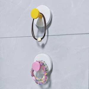 Dopamine Suction Cup Hook Round No Drill Traceless Wall Mounted Adhesive For Dormitory Bathroom <b>Clothes</b> <b>Rack</b> Hanging - Product Image 4